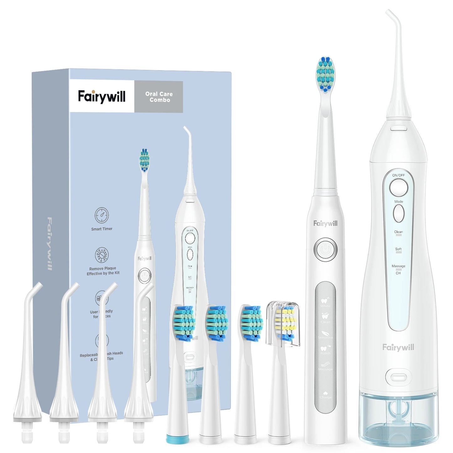 Kit Limpeza Dental - Escova elétrica e Jateador Oral (Bivolt/USB)