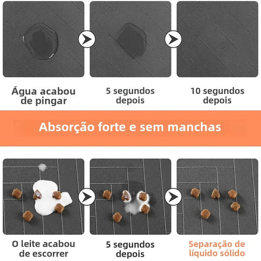 Tapete anti-sujeira para comedouros pet