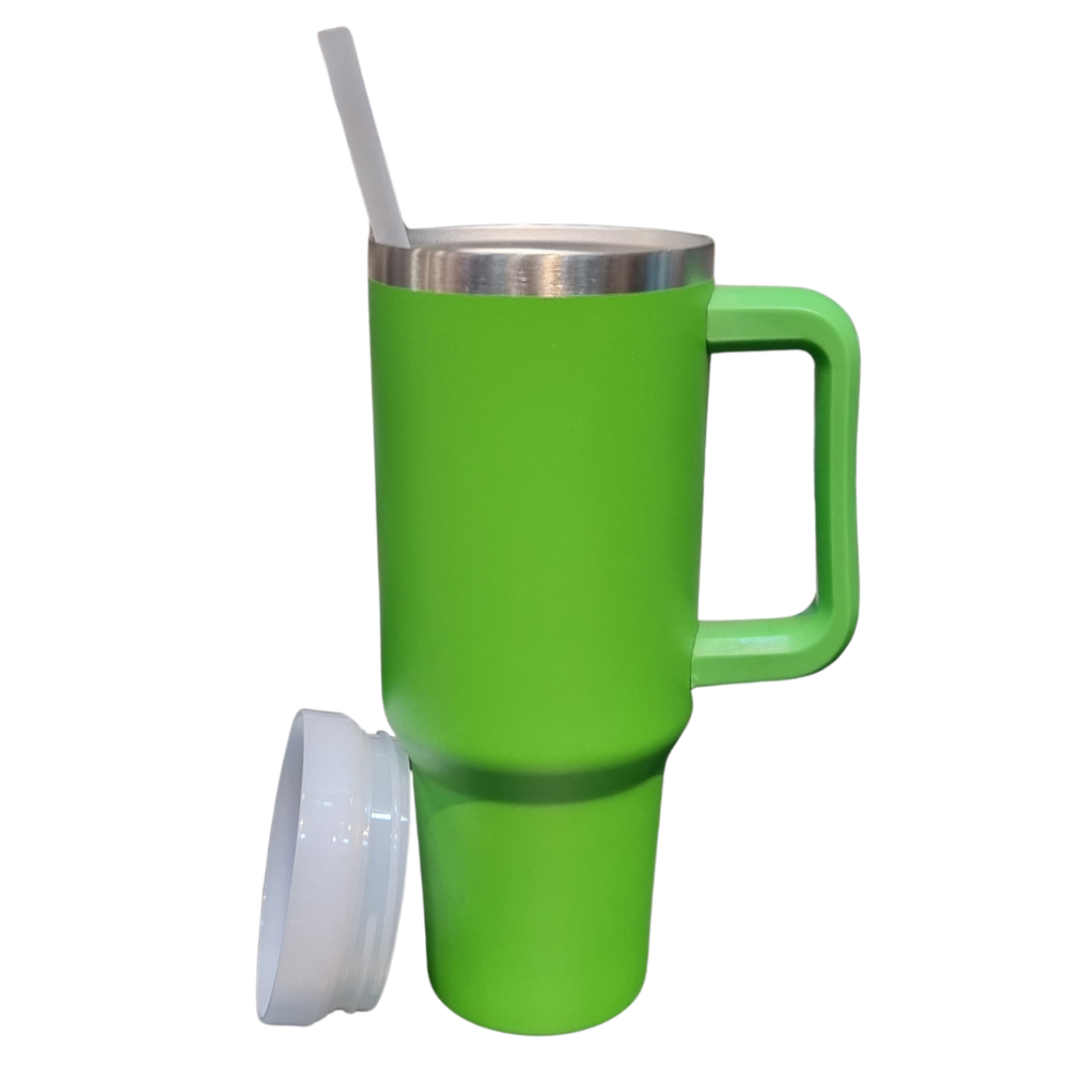 Caneca 1200 ml Térmica Inox c/ Alça e Canudo Verde Bandeira