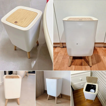 Lixeira Decorativa com Tampa e Pés — Organização com Elegância