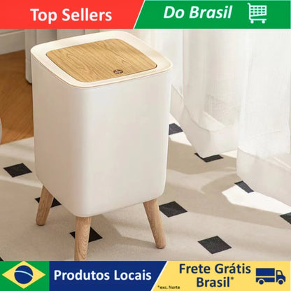 Lixeira Decorativa com Tampa e Pés — Organização com Elegância