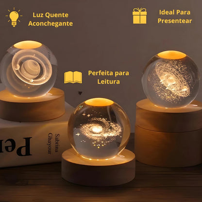 🌌 Luminária de Cristal 3D "Galáxia" — Traga o Universo para Perto de Você