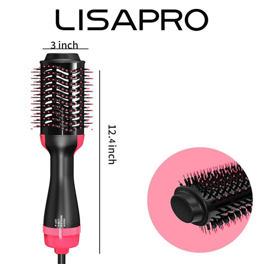 LISAPRO - Escova de Cabelo 3 em 1 (alisa, modela e seca)