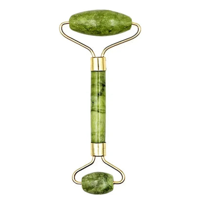 Kit de Massagem Facial - Rolo de Pedra Jade + Gua Sha