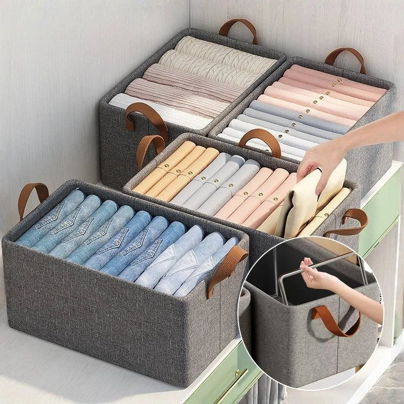 🧺 Caixa Organizadora Dobrável com Estrutura de Metal — Transforme a Organização da Sua Casa