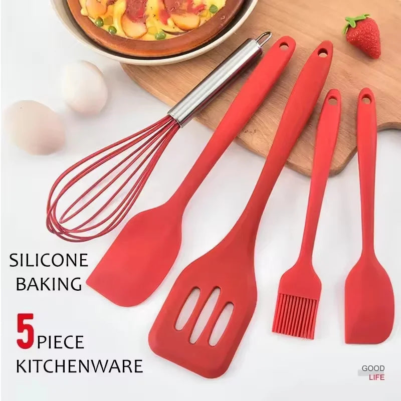 Conjunto de utensílios de cozinha de silicone (5 peças)