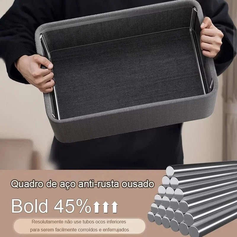 🧺 Caixa Organizadora Dobrável com Estrutura de Metal — Transforme a Organização da Sua Casa