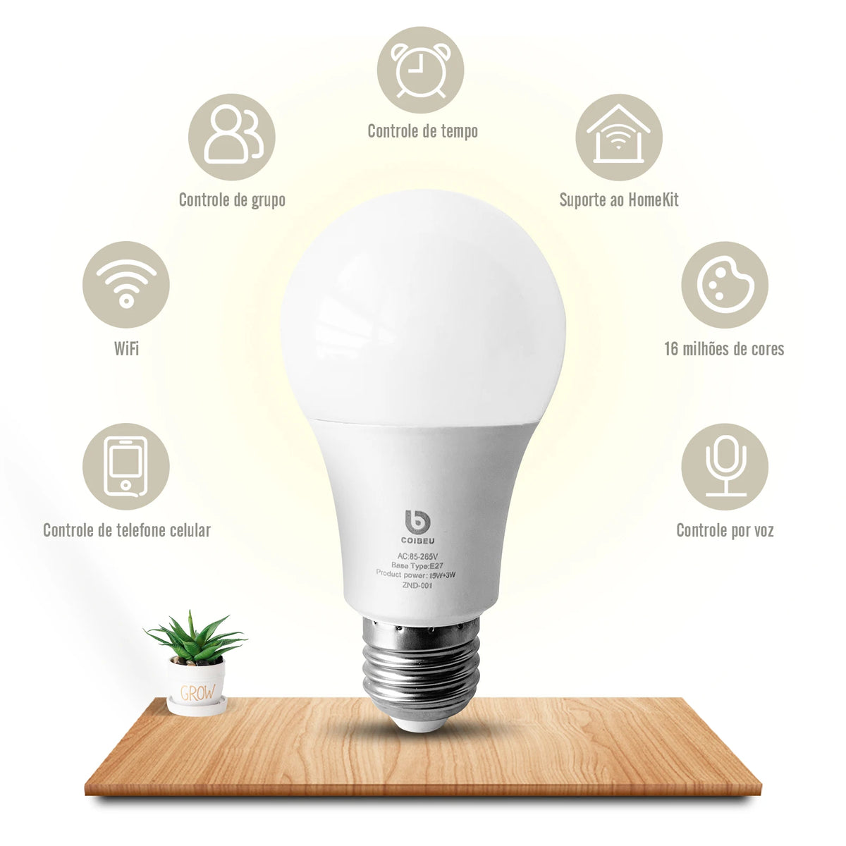 Lâmpada LED Inteligente Wi-Fi RGB – Deixe sua casa com a sua cara! 💡✨