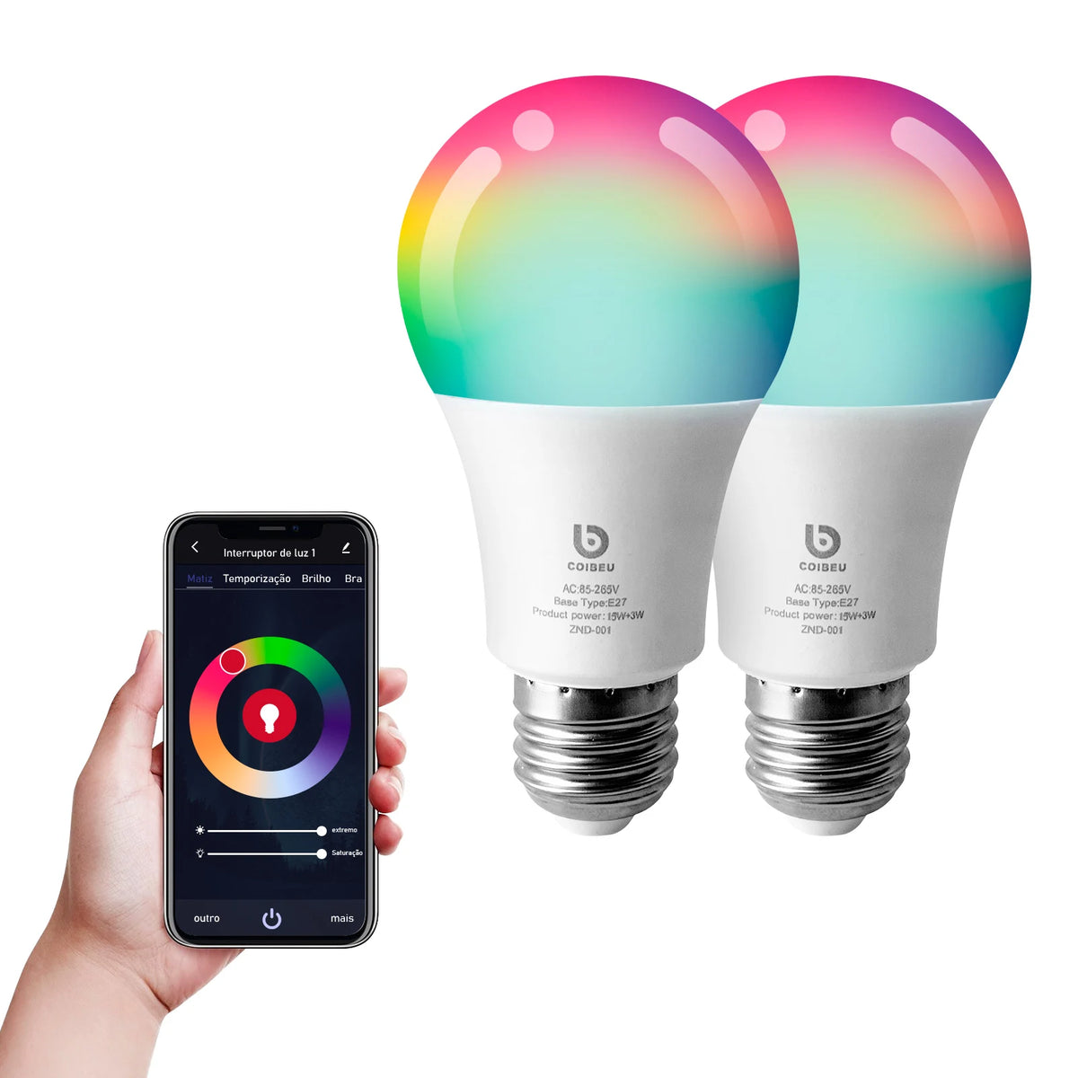 Lâmpada LED Inteligente Wi-Fi RGB – Deixe sua casa com a sua cara! 💡✨