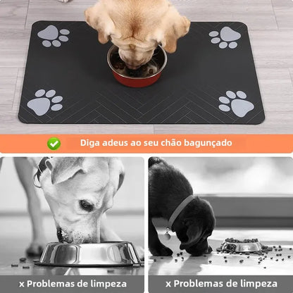 Tapete anti-sujeira para comedouros pet