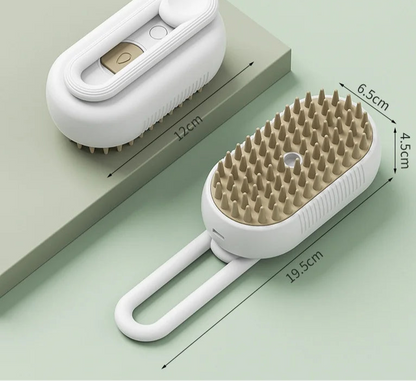 Escova Pet 3 em 1 com vaporizador: Escova e facilita remoção de pelos (cães e gatos)