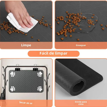 Tapete anti-sujeira para comedouros pet
