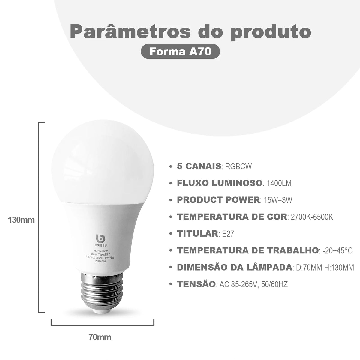 Lâmpada LED Inteligente Wi-Fi RGB – Deixe sua casa com a sua cara! 💡✨