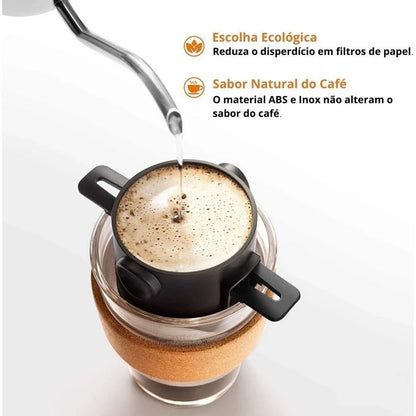 Mini Filtro de Café Reutilizável – Seu Café Fresquinho Onde Você Estiver ☕
