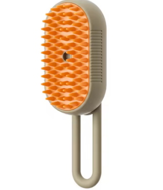 Escova Pet 3 em 1 com vaporizador: Escova e facilita remoção de pelos (cães e gatos)